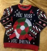 Quanyaajoy Unisex &quot;You Miss You Drink&quot; Ugly Christmas Sweater Size XL New - £22.07 GBP