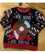 Quanyaajoy Unisex &quot;You Miss You Drink&quot; Ugly Christmas Sweater Size XL New - £22.07 GBP