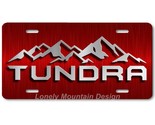 Toyota Tundra Inspired Art Gray on Red FLAT Aluminum Novelty License Tag... - $17.99