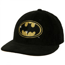 Batman 1989 Logo Corduroy Low Profile New Era 59Fifty Fitted Hat Black - £36.86 GBP