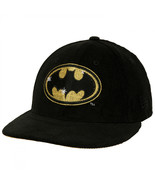 Batman 1989 Logo Corduroy Low Profile New Era 59Fifty Fitted Hat Black - £37.44 GBP