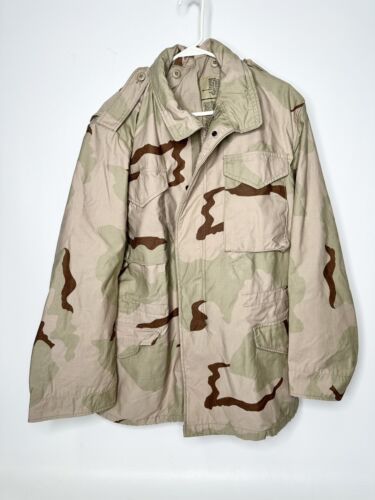 US Military Army Air Force Marines Desert Camo Cold Weather Jacket Medium Long  - £38.66 GBP