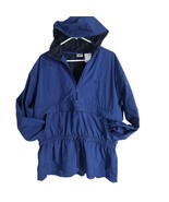 Nike Vintage 90s Anorak Windbreaker Light Jacket w/hood 1/4 zip Navy Blue - $54.45