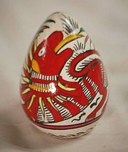 Mexican Terra Cotta Clay Folk Art Egg Hand Crafted Painted Multi Colors Mexico b - £19.41 GBP