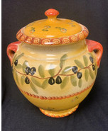 Williams-Sonoma 9&quot; Olive Inspired HandPainted In Italy Multi Colored Jar... - £12.35 GBP