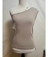 Ogl Gray One Shoulder Cutout Ribbed  Top Shirt Size XLarge NWT NEW - $18.66