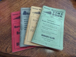 Lot of 4 Inter-Mountain Railroad Time Tables from the 40&#39;s-50&#39;s Reno Nevado - £9.53 GBP