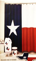 Texas Flag Lone Star Fabric Shower Curtain - £19.65 GBP