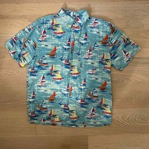 Joe Marlin Vintage Sailboat Hawaiian Camp Shirt Large - £19.32 GBP