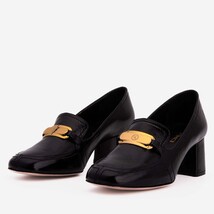 The Victoria Black Leather Block Heel Pump Women Shoe image 5