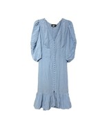 The Kooples Womenss Blue Button Front V-Neck Shift Dress Size 3 FR/Large - £47.46 GBP