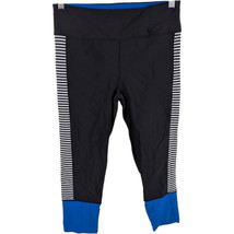 Forever 21 Striped Yoga Pants Black Stretchy Leggings Workout Athletic L... - $23.76