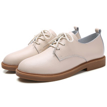Genuine leather shoes woman Lace Up oxshoes for women autumn Ladies Heel High 2. - £37.55 GBP