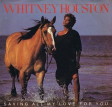 VINTAGE 1985 Whitney Houston Saving All My Love For You Vinyl 7&quot; 45 RPM   - £19.73 GBP