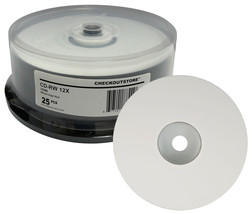 CheckOutStore CD-RW 12X 80Min/700MB White Inkjet - $25.24+