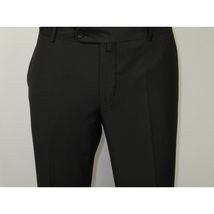Men's MONO Turkey Slacks 100% Wool Plain Front Slim Fit 2502-01 Black image 5
