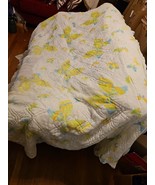 READ As Is Vintage Floral Butterfly Ruffle Bedspread Cottage Sears Twin ... - $26.73