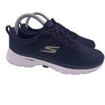 Skechers Go Walk 6 Black Vibrant Energy Shoes Comfort Slip On Womens 7 - £30.92 GBP