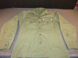 Vietnam Era OG-107 Olive Green Untility POLY/COTTON Shirt Medium Ec 256 - £26.87 GBP