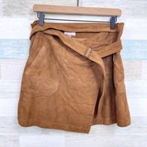 Olivia Palermo Chelsea28 Genuine Suede Leather Belted Mini Skirt Brown W... - £43.47 GBP