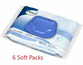 TENA Classic Adult Wipe or Washcloth 7- 9/10 x 12.5 &quot; - 6 Pack 270 Wipes - £18.30 GBP