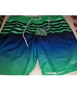 HOLLISTER  MEN&#39;S SWIM WEAR GREEN NAVY BLUE SIZE 32  NEW with  Tags  B4 - £20.23 GBP