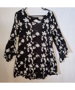 Altar&#39;d State Mini Dress Women&#39;s Size Small Black/White Floral Long slee... - $213.64 MXN