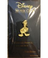 Donald Duck Lapel Pin VIP Anniversary Gold Tone Disney Movie Club Exclusive NEW - $7.95
