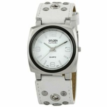 NEW Golden Classic 2267 Women&#39;s WHITE Vintage Leather 30m Off the Cuff W... - $18.76