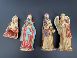 Half Glazed Pottery Nativity Figures Mary, Wise Men &amp; Angle 5&quot; Tall - £15.59 GBP