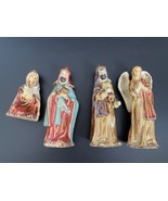 Half Glazed Pottery Nativity Figures Mary, Wise Men &amp; Angle 5&quot; Tall - £15.68 GBP