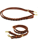 8&#39; Horse Western Challenger Leather Latigo Laced Barrel Contest Reins 66... - $638.68 MXN+