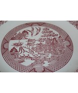 Vintage Willow Ware Royal China Underglaze Serving Platter 12&quot; Red And W... - £23.25 GBP