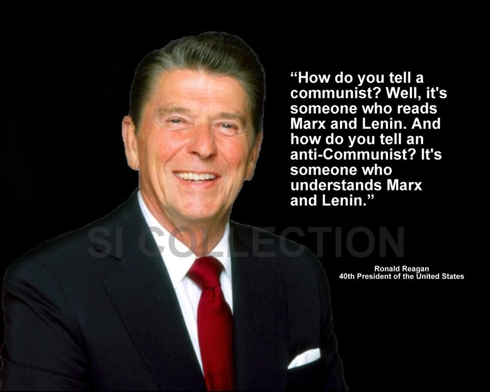 RONALD REAGAN &quot;HOW DO YOU TELL A COMMUNIST? WELL...&quot; QUOTE PHOTO VARIOUS... - $4.95+