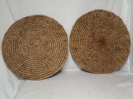 Set of 2 Rattan Woven Placemat, Honey Brown Plate Charger , Country Cottage Boho - £8.87 GBP