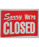 One Sided Sorry We Are Closed Sign 8 x 12 Inch - 2 Count, White and Red - $110.42 MXN