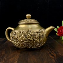 Antique Brass Kettle - Tea Pot Collectible - Decorative Home Accent - $75.19