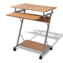 Compact Computer Desk with Pull-out Keyboard Tray Brown - £34.61 GBP