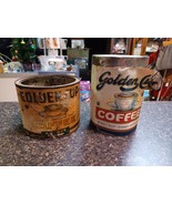 Pair Golden Cup Coffee Tins Paper Labels Sibley Almy Co, Olean, N.Y. 1921 - €47,27 EUR