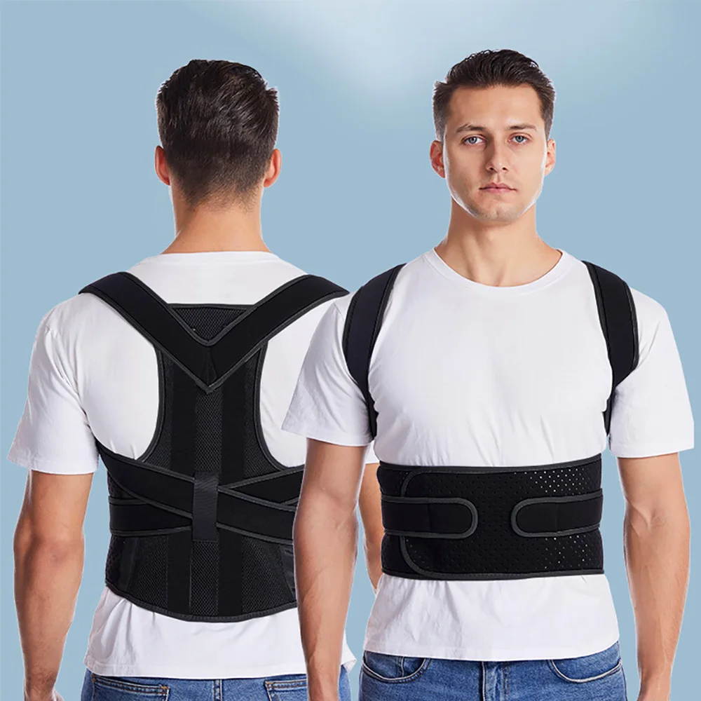 Breathable corset shoulder lumbar back support straightener for stop slouching hunching thumb200
