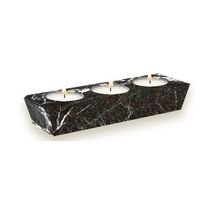 Black Marble 3 Hole Tea Light Candle Holder - Tea Lights Included  - $44.00