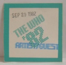 The Who / Pete Townshend - Original Sep 29 1982 Cloth Show Backstage Pass Last 1 - £11.71 GBP