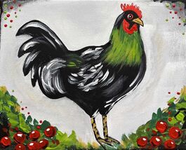 NEW - Christmas Chicken Painting Kit - Paint Your Own - Hand-Drawn - Can... - $38.00