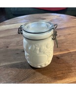 Vintage Wheaton Fruit Embossed White Glass Mason Jar 3/4 L Milk Glass Ca... - €12,13 EUR