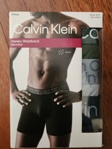 Calvin Klein Microfiber Boxer Briefs Mens M 32-34 Blue Gray Green 3 Pk - £17.80 GBP