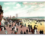 Busy Boardwalk and Beach Atlantic CIty New Jersey NJ UDB Postcard W11 - $4.90