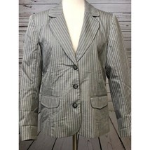 Chicos Size 1 Small Suit Jacket Blazer Lined Career Gray Striped Vintage... - $19.19