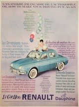 1960 Print Ad Renault Dauphine Le Car Hot Sunroof Lady &amp; Balloons  - £14.04 GBP