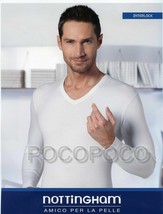 Jersey V-Neck Men&#39;s Long Sleeve Cotton Hot Interlock Nottingham Soul - $13.56