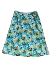 Christopher &amp; Banks SIZE 4, Green 55% linen 45% rayon￼ Palm Leaf Print Skirt - £6.14 GBP